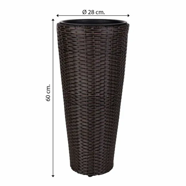 stādītājs Alexandra House Living Brūns Dzelzs Rotangpalma Plastmasa 28 x 60 x 28 cm