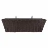 Vazonas turėklams Alexandra House Living Ruda Geležis Rotangas Plastmasinis 20 x 19 x 61 cm