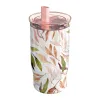 Quokka Mist - 720 ml Stainless Steel Thermo Mug with Straw (Falling Leaves)