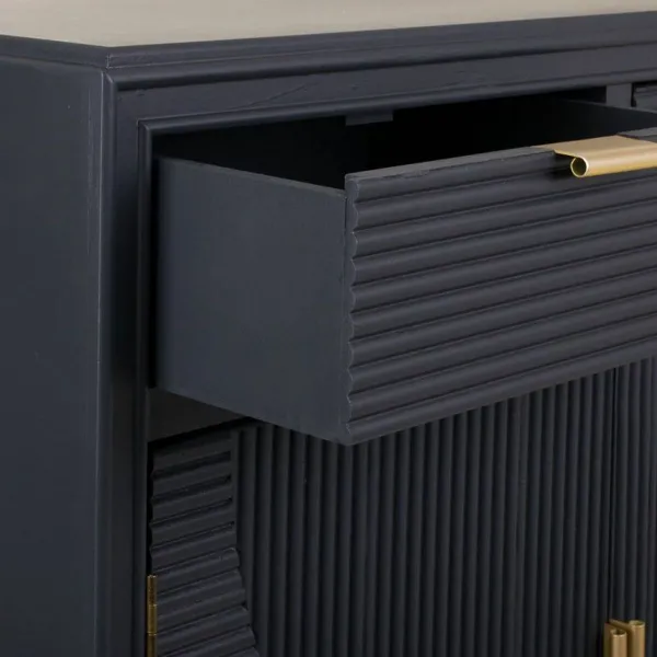 Hall Table with Drawers Alexandra House Living Grey Golden 36 x 85 x 80 cm