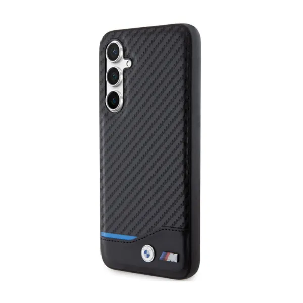 BMW Leather Carbon Blue Line - Samsung Galaxy S23 FE Case (black)