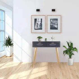 Stalas su stalčiais Alexandra House Living Pilka Auksinis 41 x 78 x 82 cm