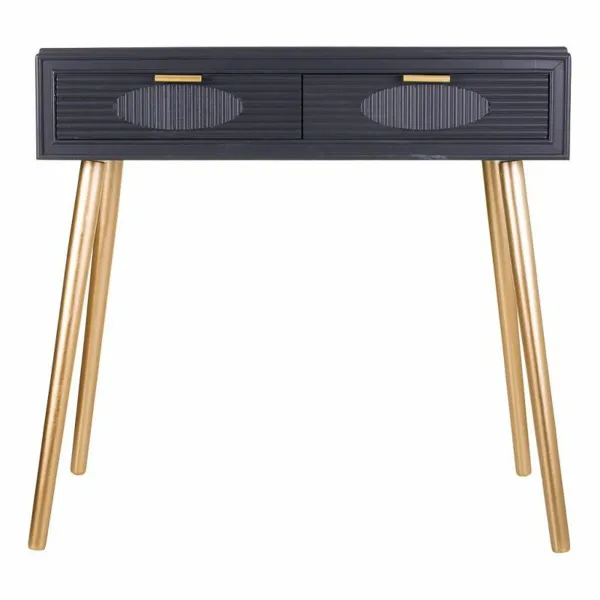 Hall Table with Drawers Alexandra House Living Grey Golden 41 x 78 x 82 cm