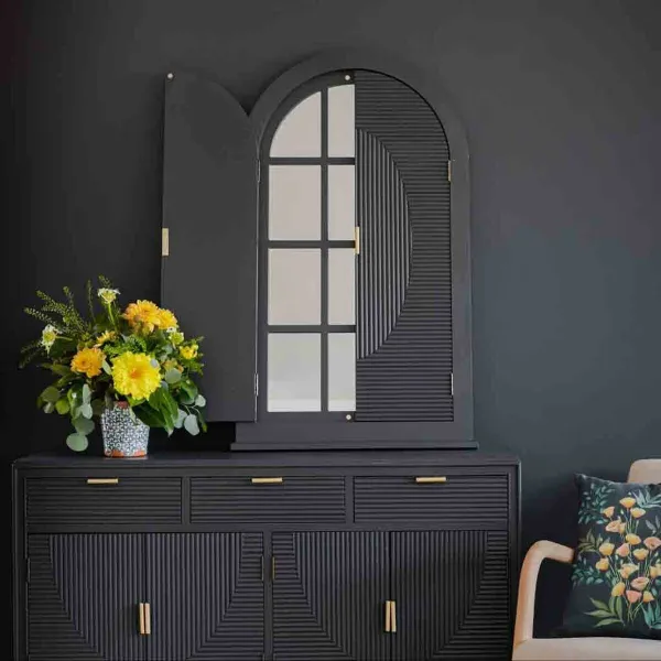 Seinäpeili Alexandra House Living Kullattu Tumman harmaa 5 x 105 x 62 cm Suorakulmainen