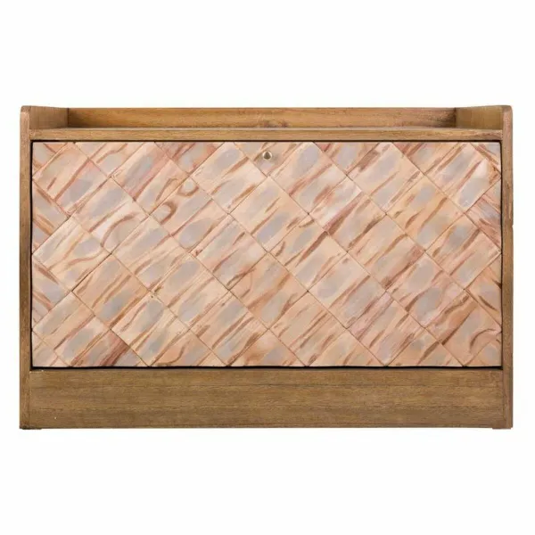 Taburete Alexandra House Living Brūns Dabisks Paulovnijas koks Koks MDF 38 x 53 x 80 cm Apavu plaukts