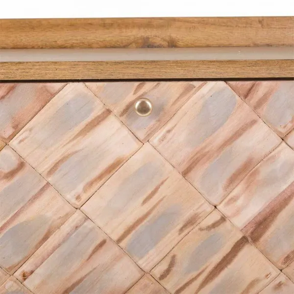 Bench Alexandra House Living Brown Natural Paolownia wood MDF Wood 38 x 53 x 80 cm Shoe Rack