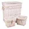 Veļas Grozs Alexandra House Living Balts pīts Vītola koksne 41 x 63 x 55 cm 30 x 22 x 24 cm 3 Daudzums
