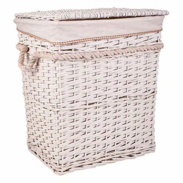 Veļas Grozs Alexandra House Living Balts pīts Vītola koksne 41 x 63 x 55 cm 30 x 22 x 24 cm 3 Daudzums