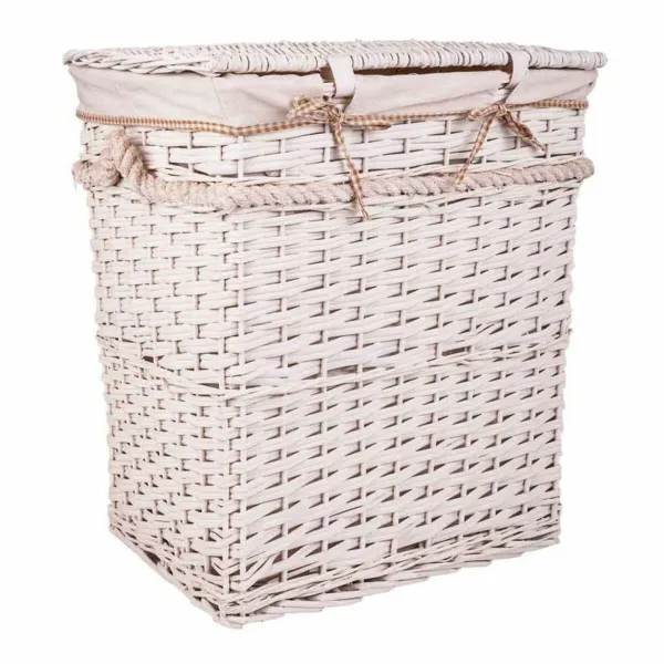 Laundry Basket Alexandra House Living White wicker Willow wood 41 x 63 x 55 cm 30 x 22 x 24 cm 3 Pieces