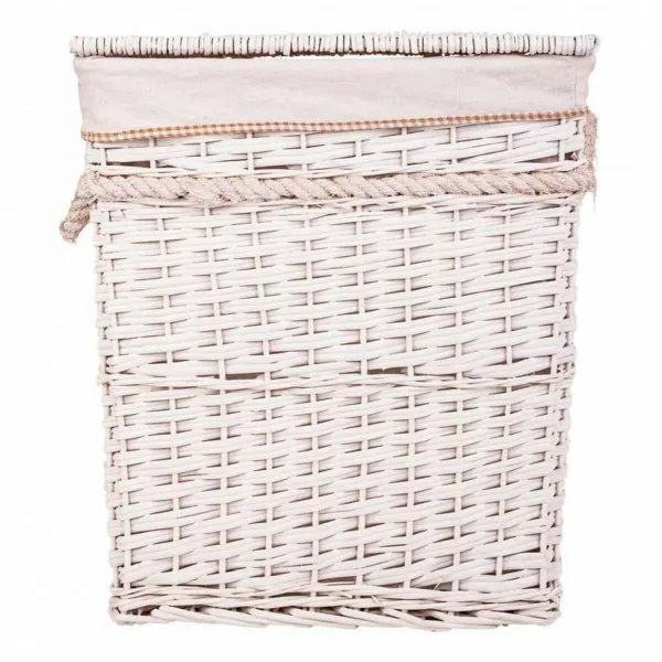 Laundry Basket Alexandra House Living White wicker Willow wood 41 x 63 x 55 cm 30 x 22 x 24 cm 3 Pieces