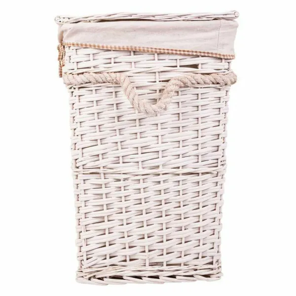 Laundry Basket Alexandra House Living White wicker Willow wood 41 x 63 x 55 cm 30 x 22 x 24 cm 3 Pieces
