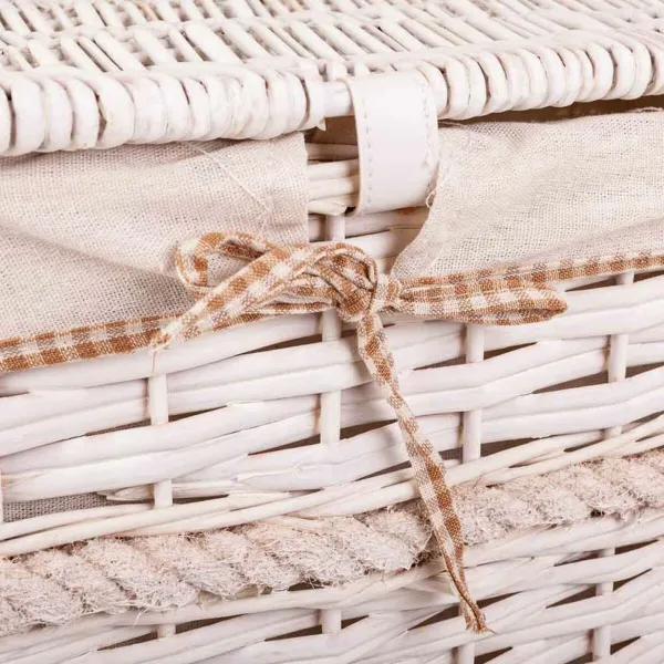 Veļas Grozs Alexandra House Living Balts pīts Vītola koksne 41 x 63 x 55 cm 30 x 22 x 24 cm 3 Daudzums