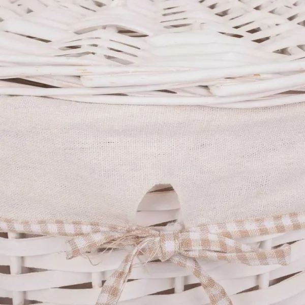 Laundry Basket Alexandra House Living White wicker Willow wood 44 x 58 x 44 cm 29 x 19 x 29 cm 3 Pieces