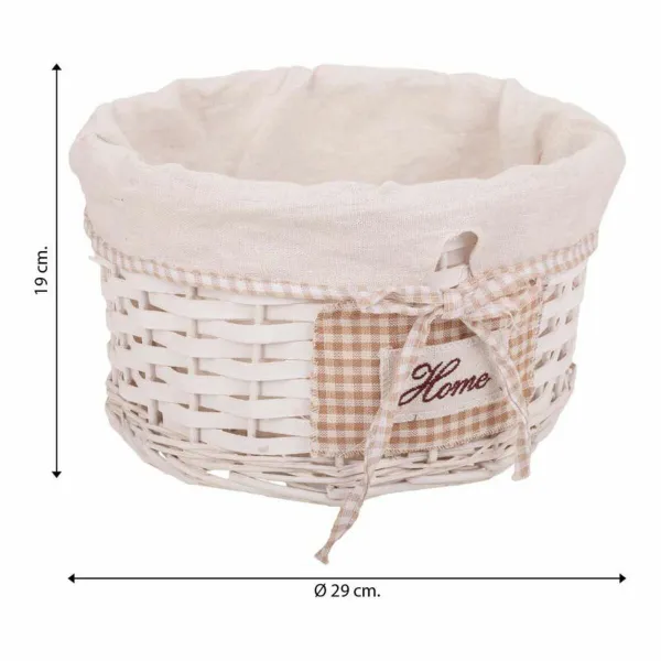 Laundry Basket Alexandra House Living White wicker Willow wood 44 x 58 x 44 cm 29 x 19 x 29 cm 3 Pieces