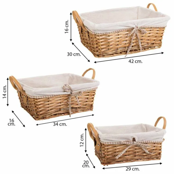 Korisetti Alexandra House Living korihuonekalut Pajupuu 29 x 20 x 12 cm 30 x 16 x 42 cm 34 x 16 x 14 cm 3 Kappaletta