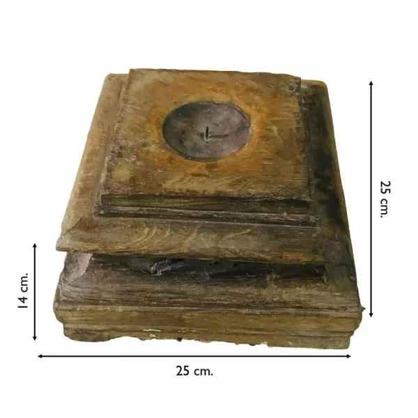 Candlestick Alexandra House Living Recycled Wood 25 x 14 x 25 cm