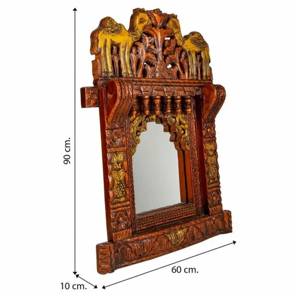Sienas spogulis Alexandra House Living Balts 10 x 68 x 51 cm Ģeometrisks