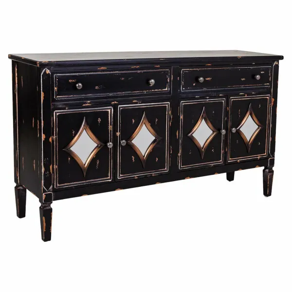Bufete Alexandra House Living Melns Metāls Stikls Egles koksne 38 x 80 x 140 cm