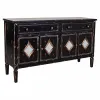 Bufete Alexandra House Living Melns Metāls Stikls Egles koksne 38 x 80 x 140 cm