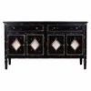 Bufete Alexandra House Living Melns Metāls Stikls Egles koksne 38 x 80 x 140 cm