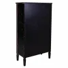 Skapītis Alexandra House Living Melns Stikls Egles koksne 100 % Metāls Koks MDF 38 x 142 x 80 cm