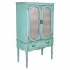 Шкаф Alexandra House Living Синий Cтекло древесина ели Деревянный MDF 42 x 140 x 80 cm