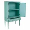 Spintelė Alexandra House Living Mėlyna stiklas Eglės mediena Medžio MDF 42 x 140 x 80 cm