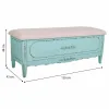 Bench Alexandra House Living Blue Sponge Fir wood MDF Wood 43 x 48 x 120 cm
