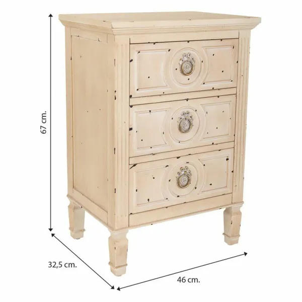 Ночной столик Alexandra House Living Бежевый 32 x 67 x 46 cm