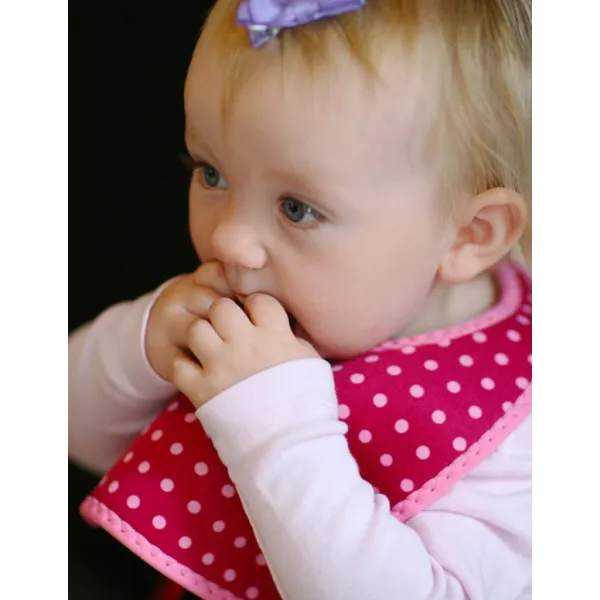 BUILT Mess Mate Set of 2 baby bib (Baby Pink Mini Dots)