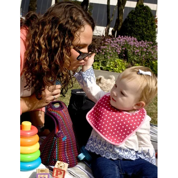 BUILT Mess Mate Set of 2 baby bib (Baby Pink Mini Dots)