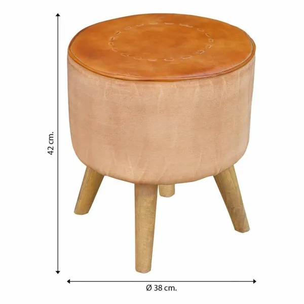 taburete Alexandra House Living Mango koks 38 x 42 x 38 cm