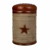 Stool Alexandra House Living Canvas Leather Iron 30 x 45 x 30 cm