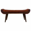 Скамья Alexandra House Living Кожа Древесина манго 51 x 38 x 125 cm