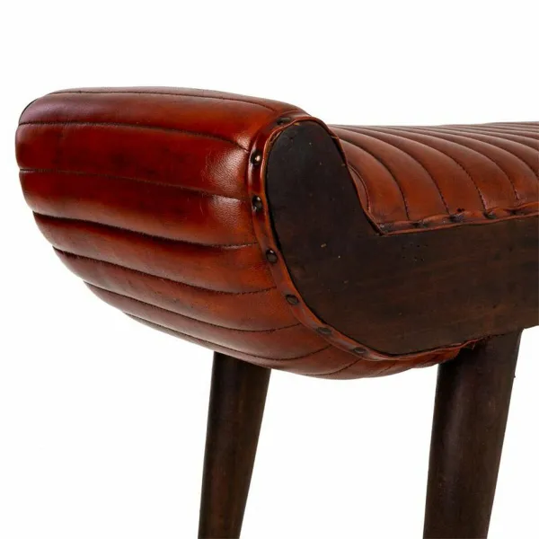 Скамья Alexandra House Living Кожа Древесина манго 51 x 38 x 125 cm