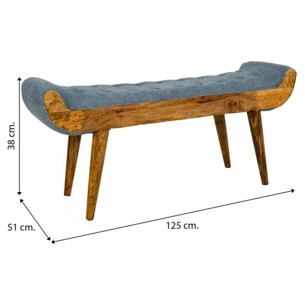 Скамья Alexandra House Living Холст Древесина манго 51 x 38 x 125 cm