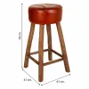 Табурет Alexandra House Living Коричневый Кожа Древесина манго 78 x 41 x 41 cm