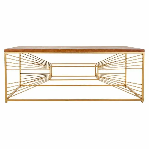 Centrinis stalas Alexandra House Living Auksas Natūralus Geležis Eglės mediena Medžio MDF 70 x 50 x 130 cm