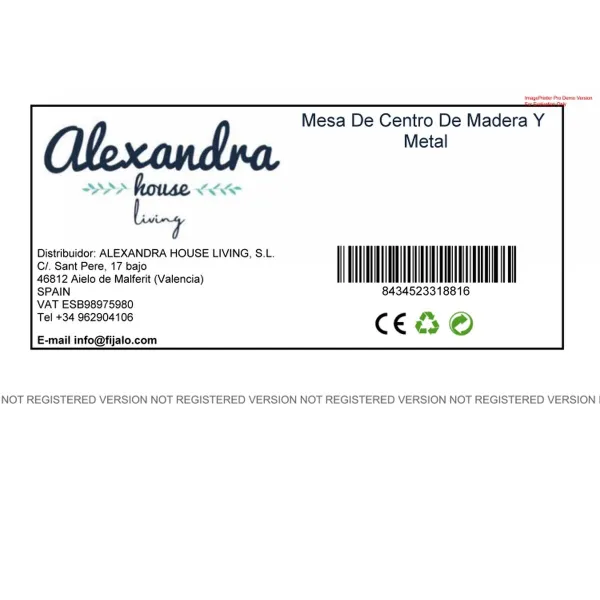 Olohuoneen pöytä Alexandra House Living Kulta Luonnollinen Rauta Kuusi Puu MDF 70 x 50 x 130 cm