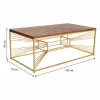 Centrālais galds Alexandra House Living Zelts Dabisks Dzelzs Egles koksne Koks MDF 70 x 50 x 130 cm
