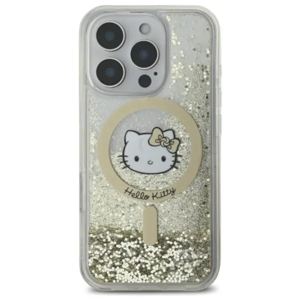 Hello Kitty Liquid Glitter Fever MagSafe - Case for iPhone 16 Pro (white/gold)