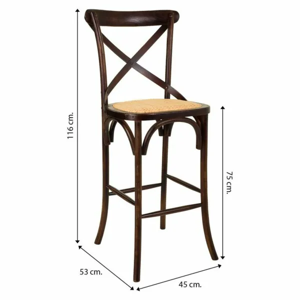 taburete Alexandra House Living Brūns Rotangpalma Bērzs 53 x 116 x 45 cm