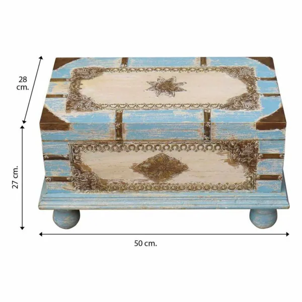 Сундук Alexandra House Living Синий Древесина манго 28 x 27 x 50 cm Самобытный стиль