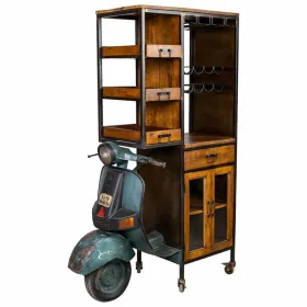 Plaukti Alexandra House Living Metāls Mango koks 67 x 194 x 140 cm pudeļu statīvs Motocikls