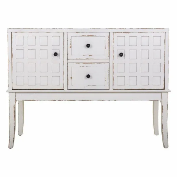 Hall Table with Drawers Alexandra House Living White 36 x 82 x 108 cm