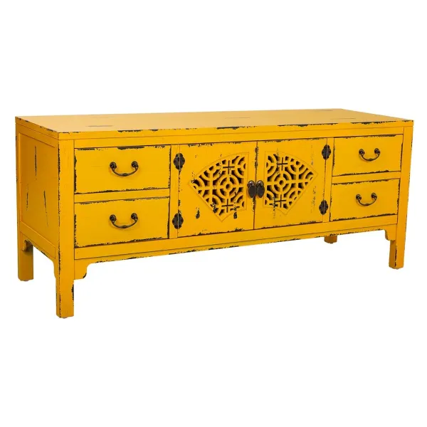Multipurpose Chest of Drawers Alexandra House Living Yellow Fir wood MDF Wood 40 x 50 x 120 cm