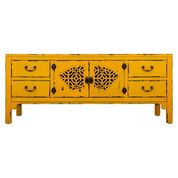 Daugiafunkcinė komoda Alexandra House Living Geltona Eglės mediena Medžio MDF 40 x 50 x 120 cm