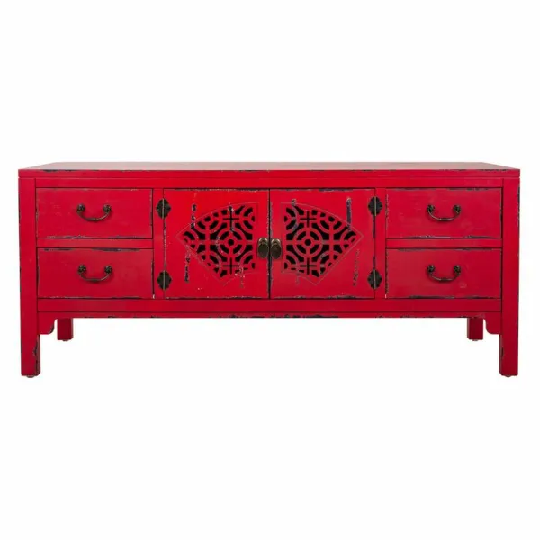 Daugiafunkcinė komoda Alexandra House Living Raudona Eglės mediena Medžio MDF 40 x 50 x 120 cm