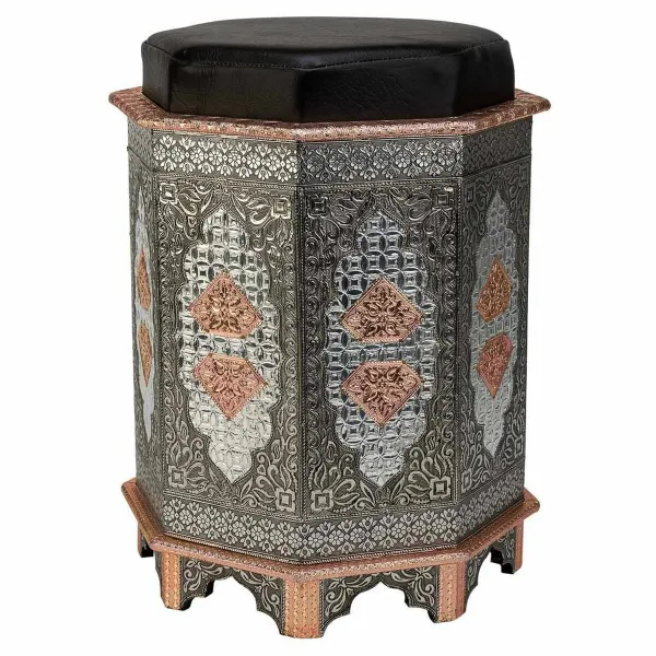 Taburetė Alexandra House Living Mėlyna Aliuminis Medžio MDF 11 x 42 x 38 cm