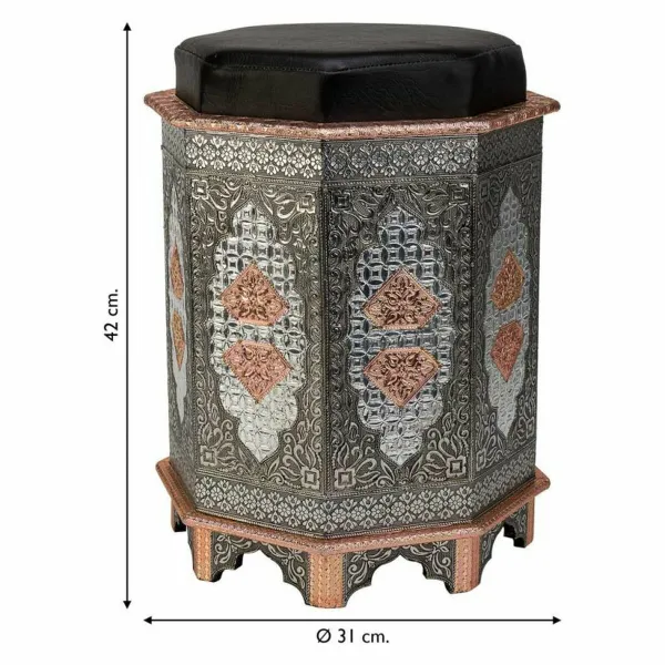 Табурет Alexandra House Living Синий Алюминий Деревянный MDF 11 x 42 x 38 cm